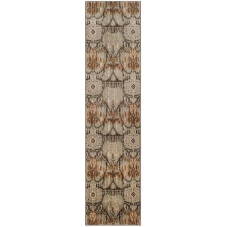 Safavieh Infinity Power Loomed Runner Rug- Green - Brown- 2 x 8 ft. INF553F-28